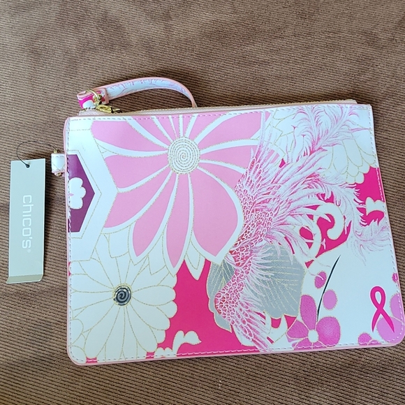 NEW Chico's LBBC Breast Cancer Pink Pouch - Picture 8 of 12